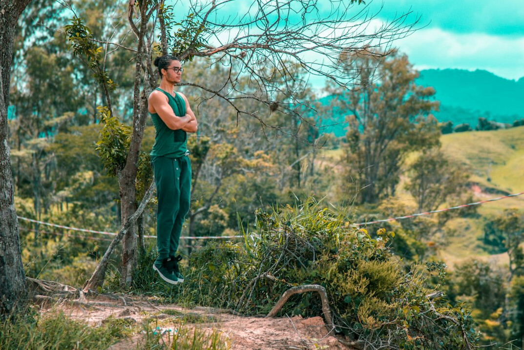 Young Brazilian man instructor looking at the camera